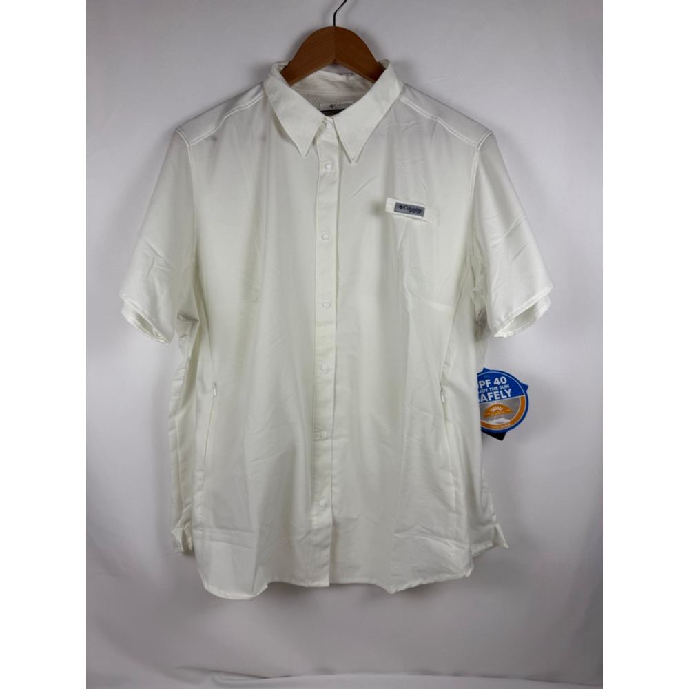 Women's Columbia Tamiami II SS Shirt White Size 1X